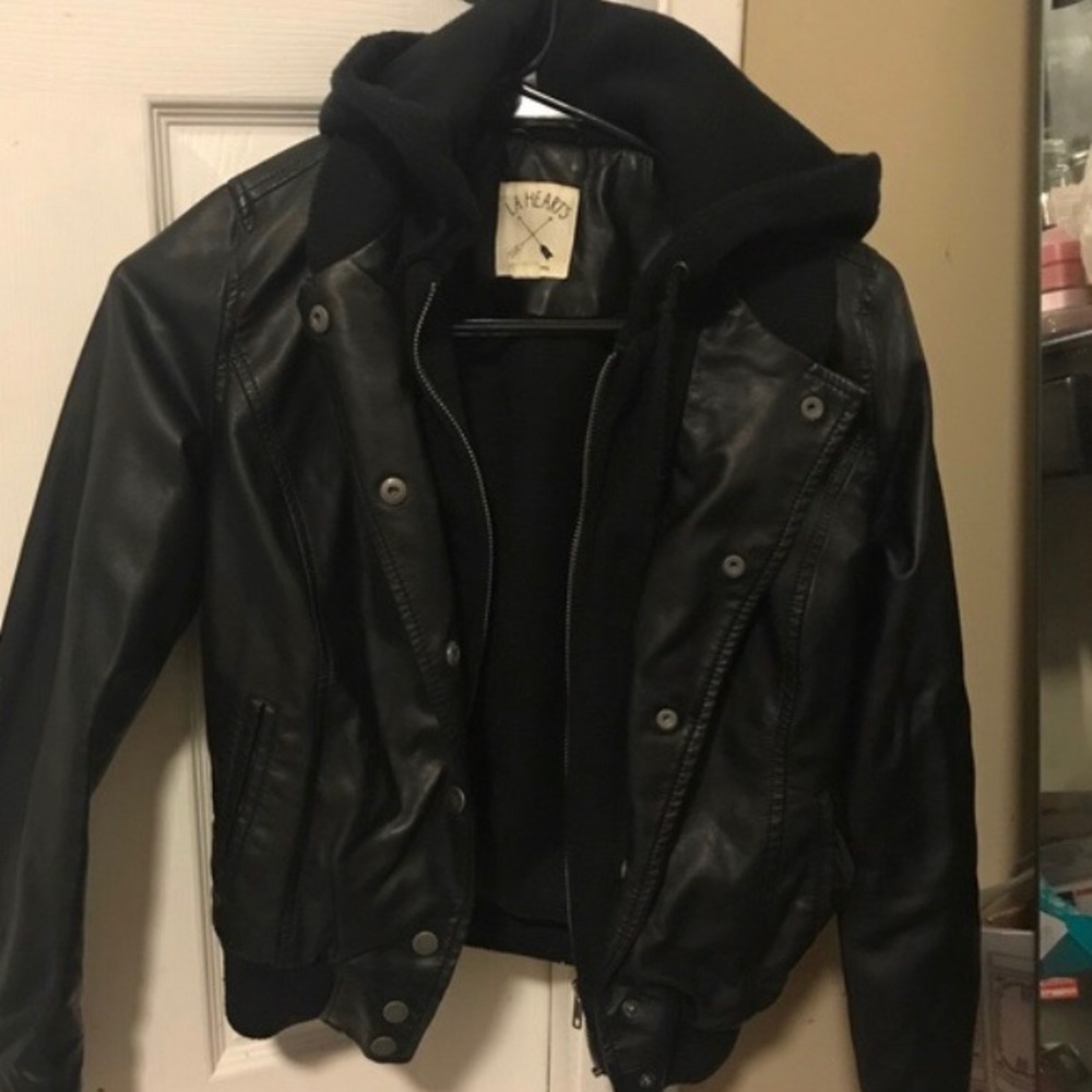 Black leather jacket